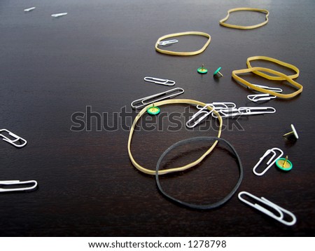 Landscape photo of everyday office items - clips.
