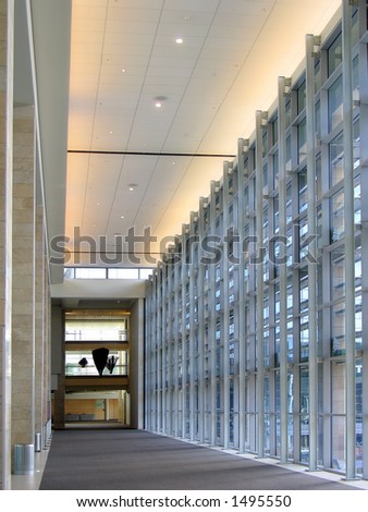 Portrait photo of modern commercial interior.