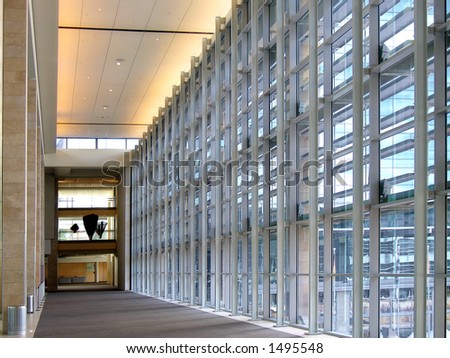 Landscape photo of modern commercial interior.