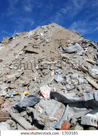 Portrait photo of a pile of rubbish.