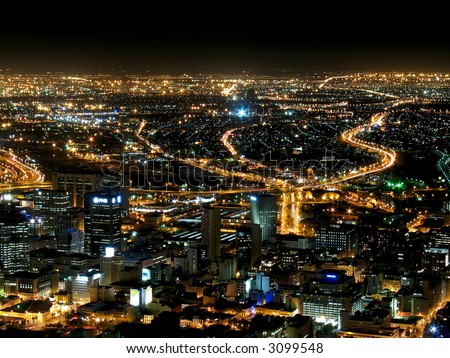 of Cape Town at night.