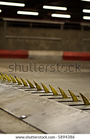 Tire piercing spikes standing Tire piercing spikes standing