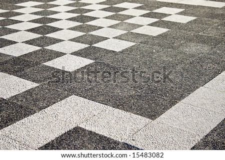  laid out in a checkerboard pattern - landscape exterior - stock photo