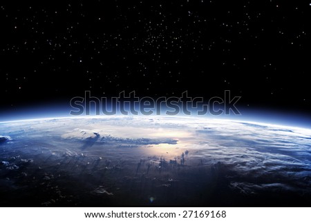 Clean horizon of Earth from space - landscape exterior
