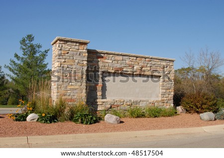 Blank stone sign