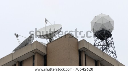 satellite dish and radar dome
