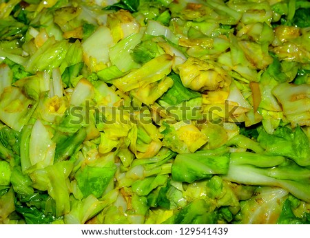 China\'s family cooking Fried cabbage