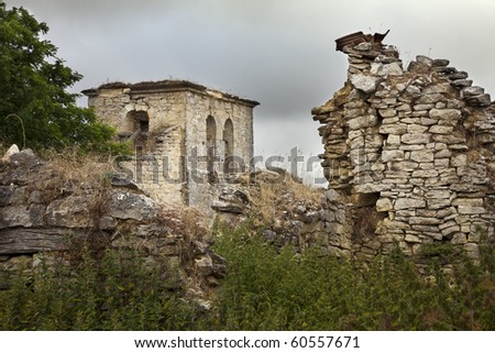 Ruins of an abandoned village in northern Spain
