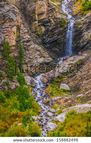 One of many glacier waterfalls in Cascade Canyon - Grand Tetons