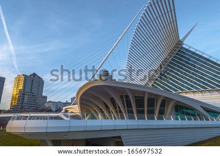 Milwaukee, Wi-Nov 29, 2013:Art Museum - Created By Spanish Architect Santiago Calatrava. 30,000 Works Of Art. 400,000+ Visitors A Year. 125 Years Of Collecting Art.