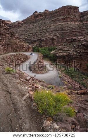 Switchbacks near Hunters Canyon Trail Moab Utah