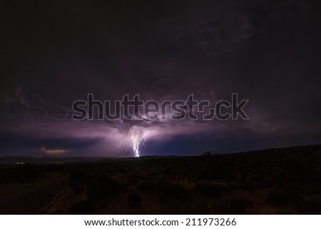 Lightning Strike at night - Willow flats Arches National Park