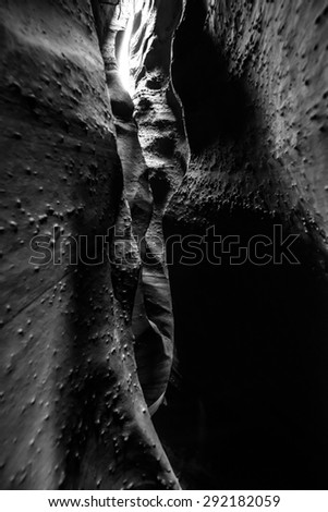 Spooky Gulch Short Canyon Grand Staircase-Escalante Black and white