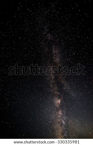 Milky Way Background Bright Starry Night from the ground up