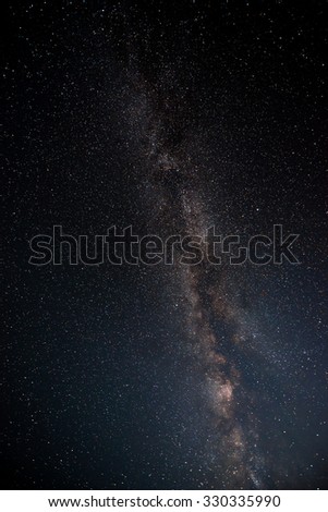Milky Way Background Bright Starry Night from the ground up