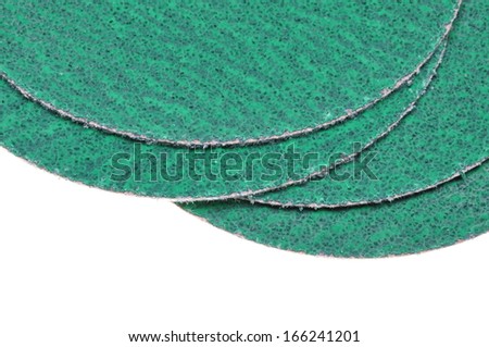 Round sandpaper isolated on white background