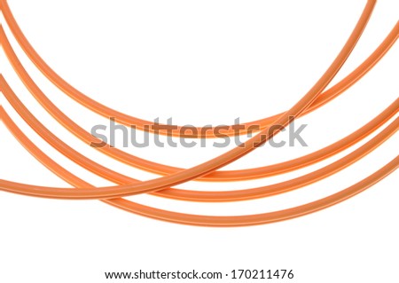 Optical line on white background, transport telecommunication signals