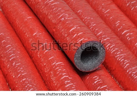 Pipe insulation on hot water pipes