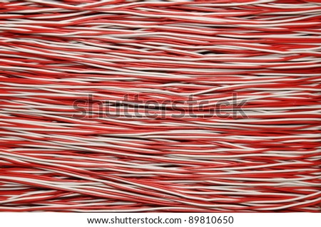 Red and white copper cable, electric wire