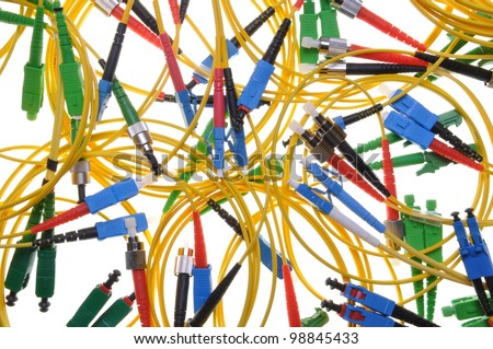 An abstract representation of basic types of optical fiber connectors are used telecom networks