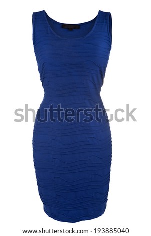 Simple blue dress, isolated on white