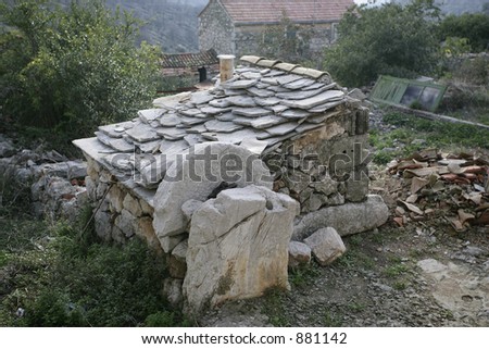 Old mediterranean house made of stone blocks