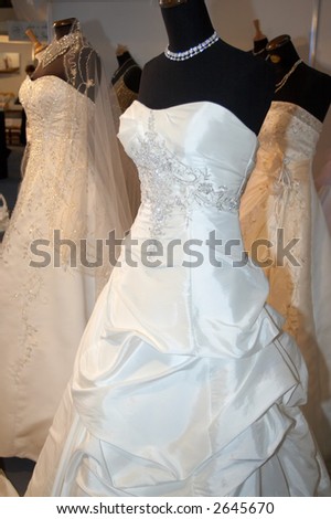 Wedding dresses on manakins