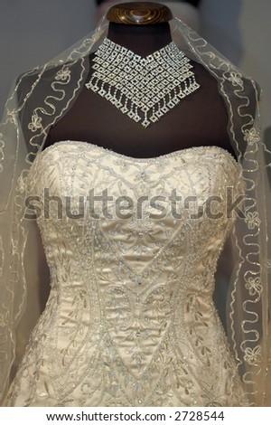 Rich wedding dress detail