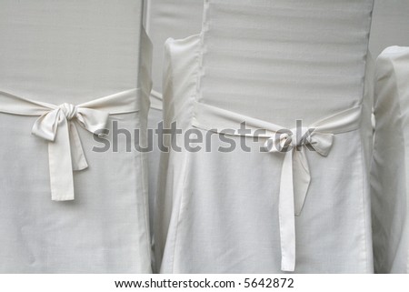 stock photo Decorated chairs on a wedding reception