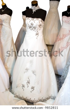 Bridal dresses on mannequin