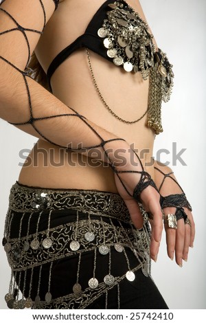 Belly dancer torso with costume details