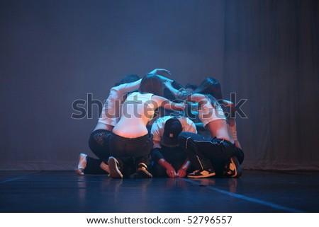 ZAGREB, CROATIA - MAY 08: Group dancer performance on Belly Freaks Show, May 08, 2010 Zagreb, Croatia.