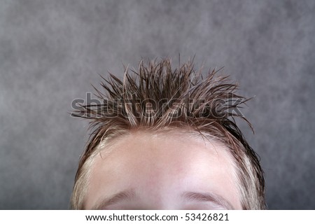 Boy with spiky hair (only top of the head)