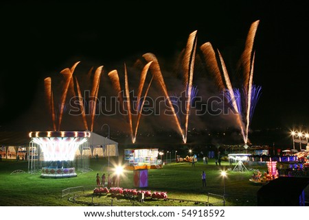 Fireworks at fun fair