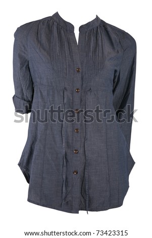 Blue female blouse isolated on white