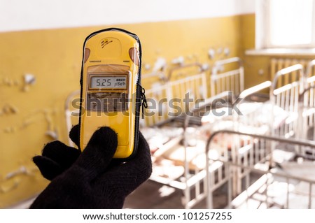 Geiger counter with a lot of radioactivity