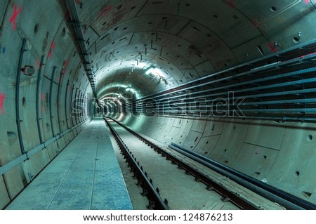 Underground facility with a big tunnel leading deep down