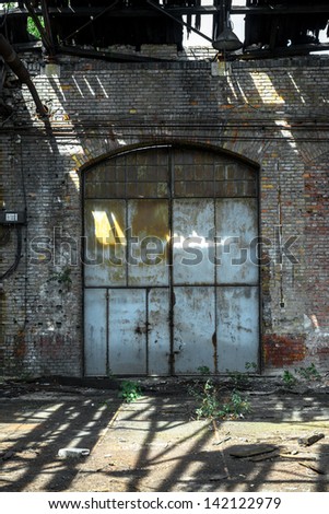 Industrial door of an old factory