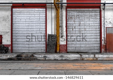 Industrial door of an old factory
