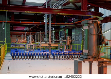 Industrial interior of a generic power plant with frames
