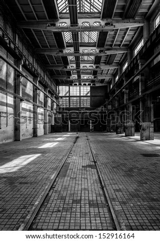 Industrial interior of an old factory building