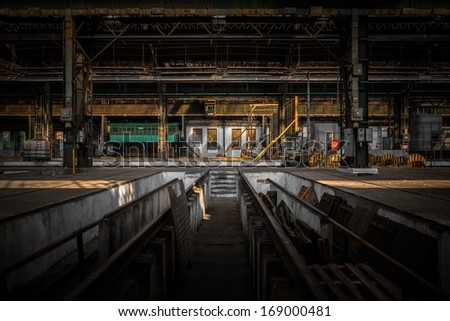 Industrial Interior Of An Old Factory Building