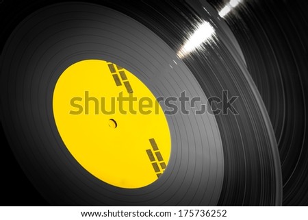Black vinyl records stacked up