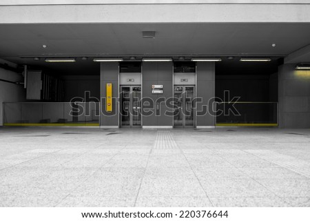 Modern building with an elevator closeup photo