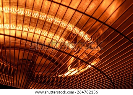 Electric heater closeup photo for the cold winter