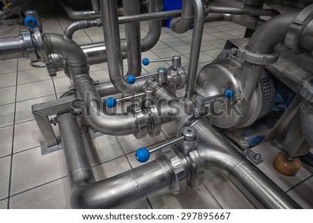 Clean high quality pipeline in industrial interior