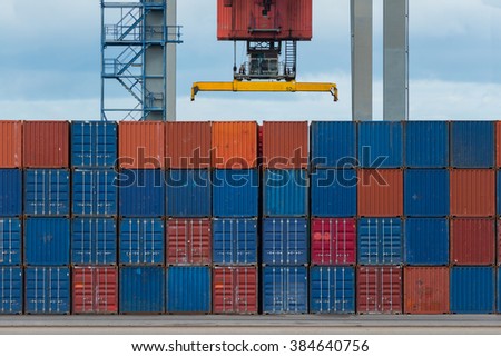 Cargo containers at shipyard