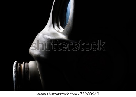 Studio shot of a gasmask with frontal lighting