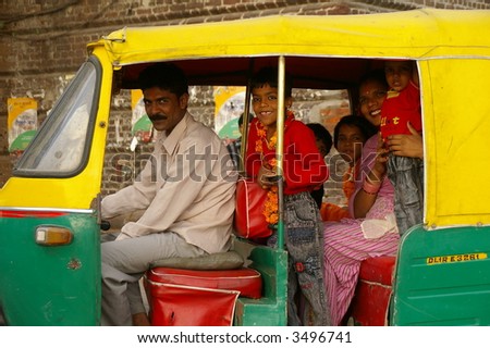 Family in Auto Rickshaw