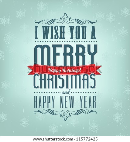 Typographic Retro Christmas Design Typographic Retro Christmas Design